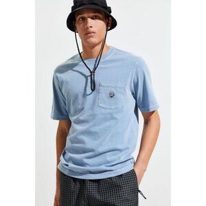 BDG URBAN OUTFITTERS Heavyweight Cotton Pocket Tee Sz S Washed Blue Bulldog UO